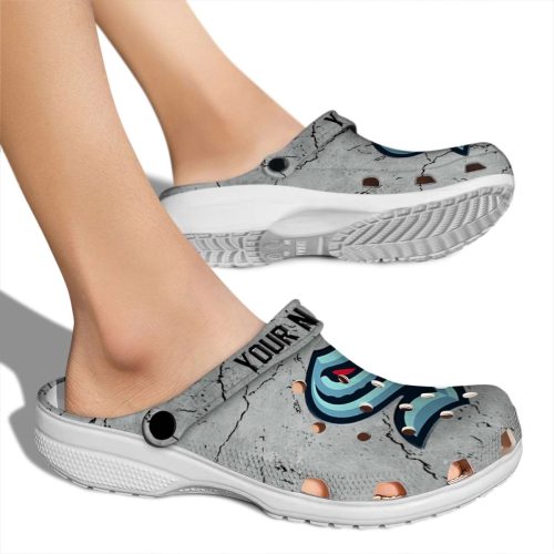 custom seattle kraken cracked texture clog fashion forward