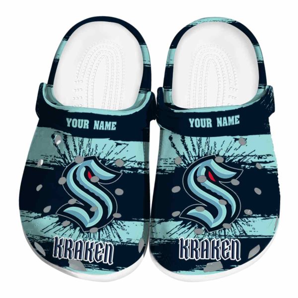 custom seattle kraken paint splatter graphics clog best selling
