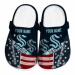custom seattle kraken star spangled side pattern clog best selling