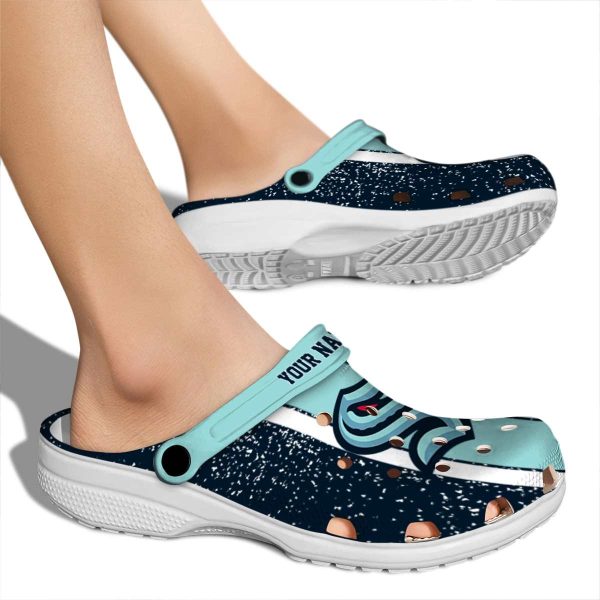 custom seattle kraken vertical stripes clog fashion forward