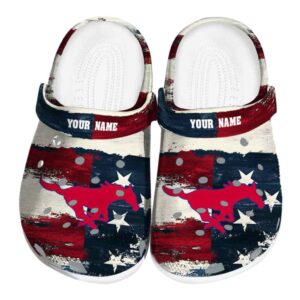 custom smu mustangs patriotic stripes clog best selling