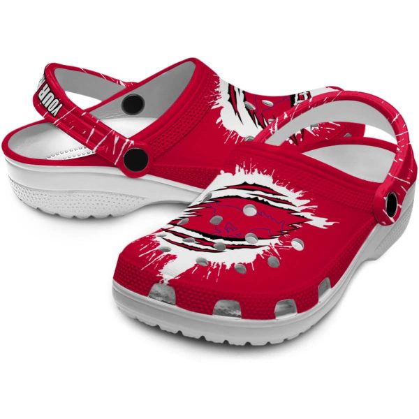 custom smu mustangs splash motif background clog high quality