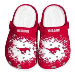 custom smu mustangs splatter background clog best selling