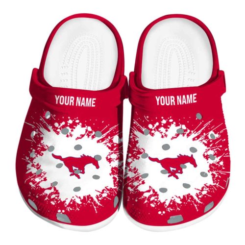 custom smu mustangs splatter background clog best selling