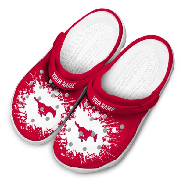 custom smu mustangs splatter background clog latest model