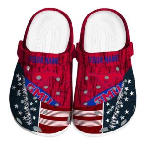 custom smu mustangs star spangled side pattern clog best selling