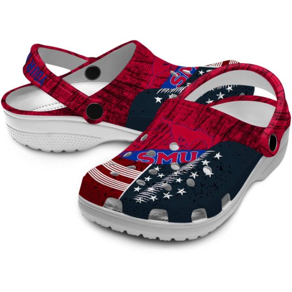 custom smu mustangs star spangled side pattern clog high quality