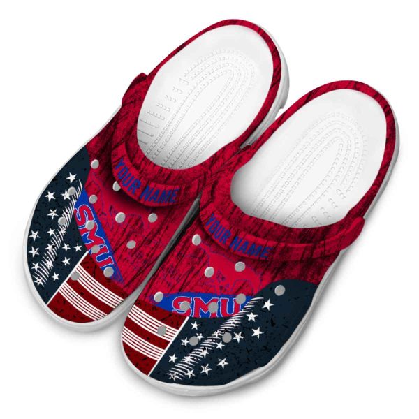 custom smu mustangs star spangled side pattern clog latest model