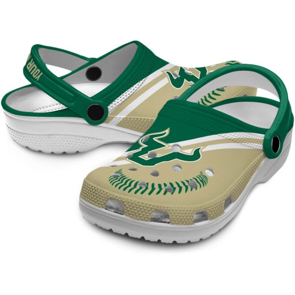 custom south florida bulls baseball motif clog high quality