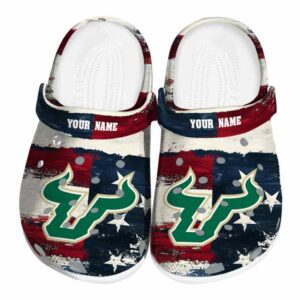 custom south florida bulls patriotic stripes clog best selling