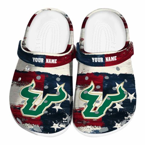 custom south florida bulls patriotic stripes clog best selling