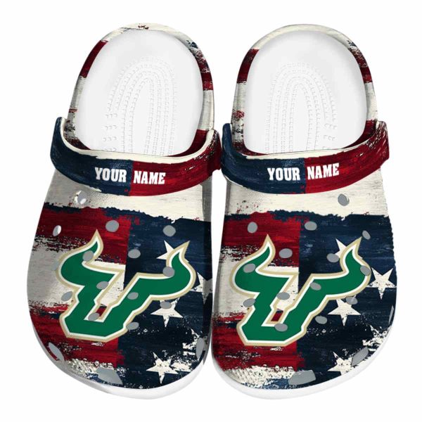 custom south florida bulls patriotic stripes clog best selling