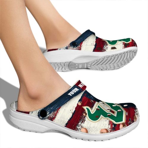 custom south florida bulls patriotic stripes clog fashion forward