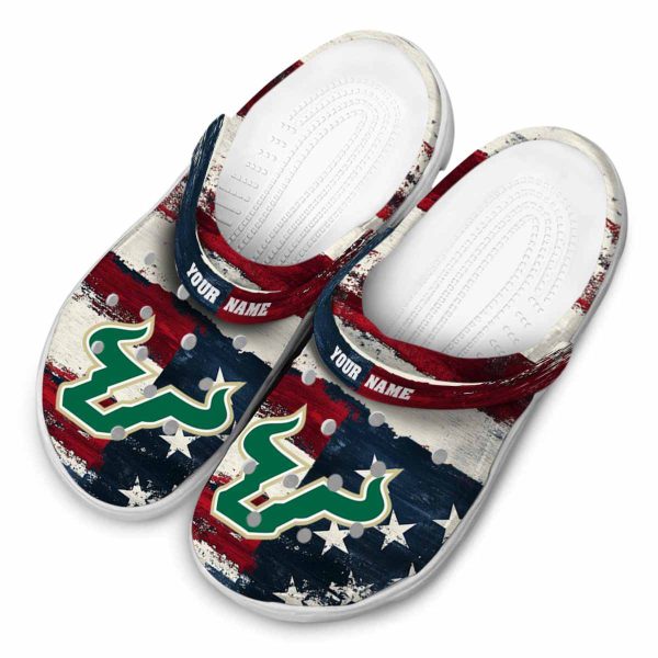 custom south florida bulls patriotic stripes clog latest model