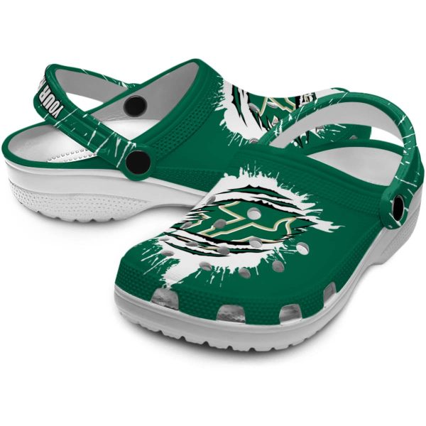 custom south florida bulls splash motif background clog high quality