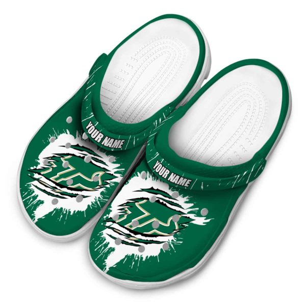custom south florida bulls splash motif background clog latest model
