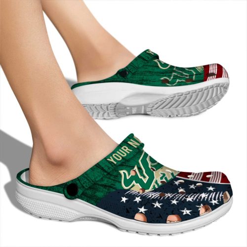custom south florida bulls star spangled side pattern clog fashion forward
