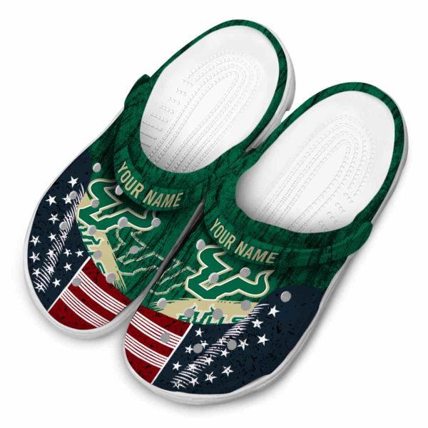 custom south florida bulls star spangled side pattern clog latest model