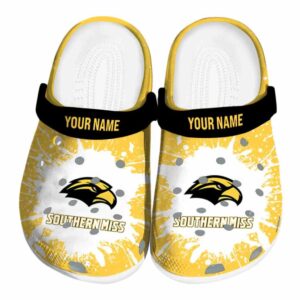 custom southern miss golden eagles splash art clog best selling