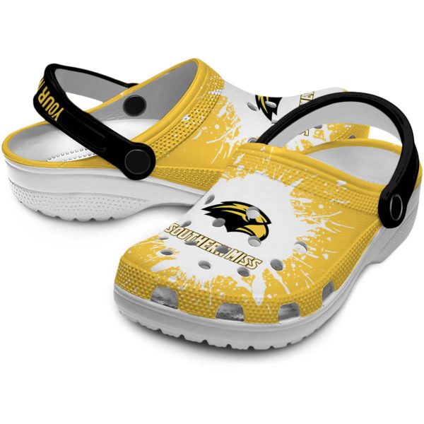 custom southern miss golden eagles splash art clog high quality