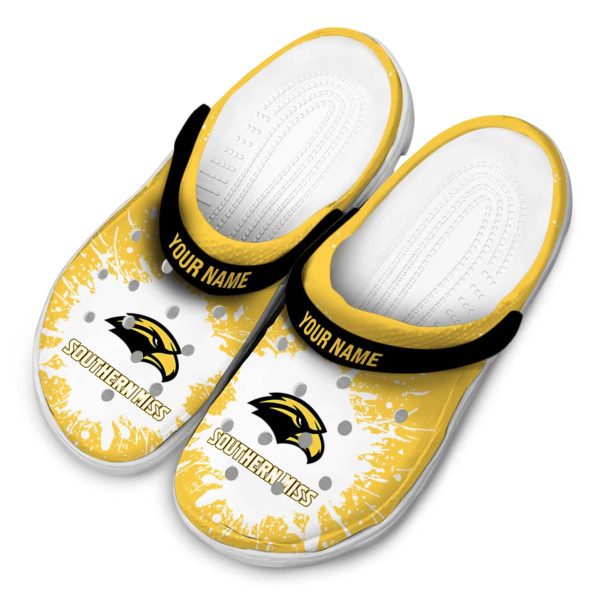 custom southern miss golden eagles splash art clog latest model