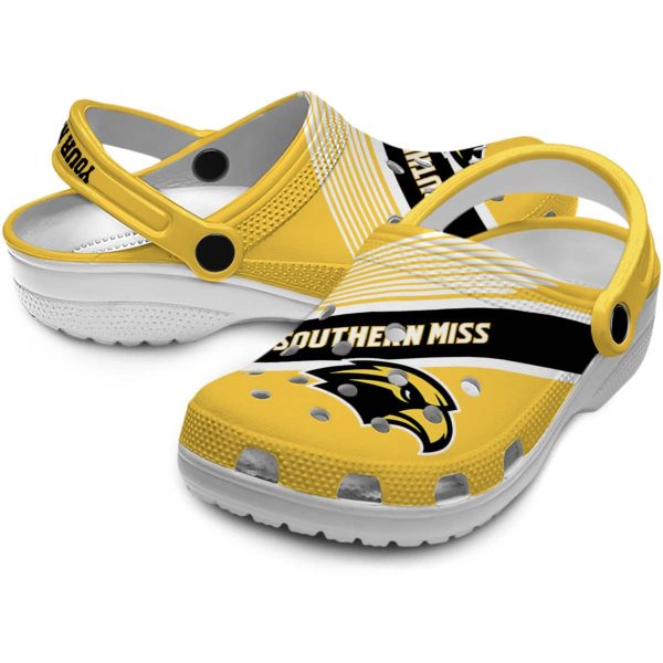 custom southern miss golden eagles vibrant dual tone clog high quality