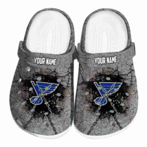 custom st louis blues cracked ground texture clog best selling