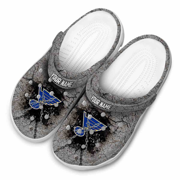custom st louis blues cracked ground texture clog latest model