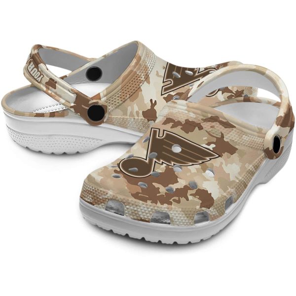 custom st louis blues desert camo clog high quality