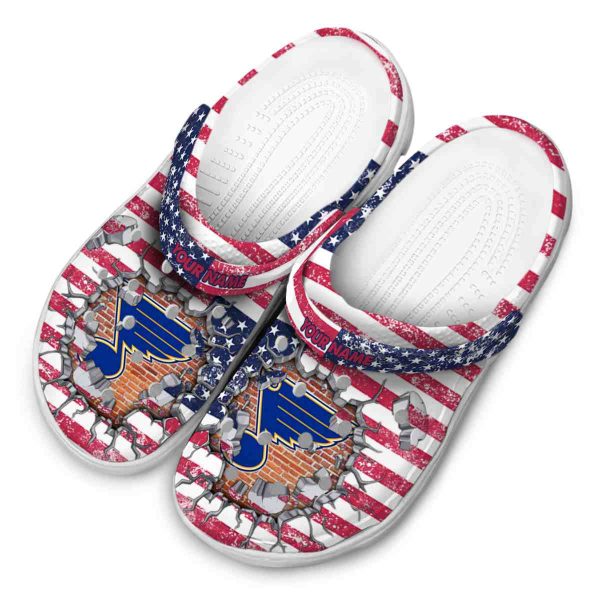 custom st louis blues freedom splinter clog latest model