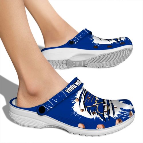 custom st louis blues splash motif background clog fashion forward