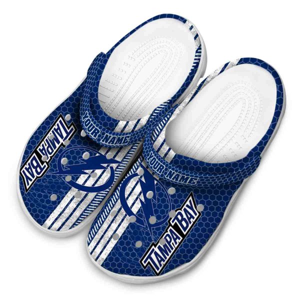 custom tampa bay lightning contrasting stripes clog latest model
