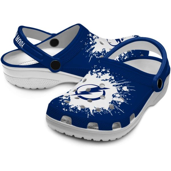 custom tampa bay lightning splatter background clog high quality