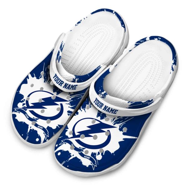 custom tampa bay lightning splatter pattern clog latest model