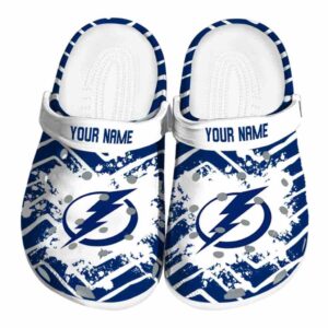 custom tampa bay lightning zigzag paint burst clog best selling