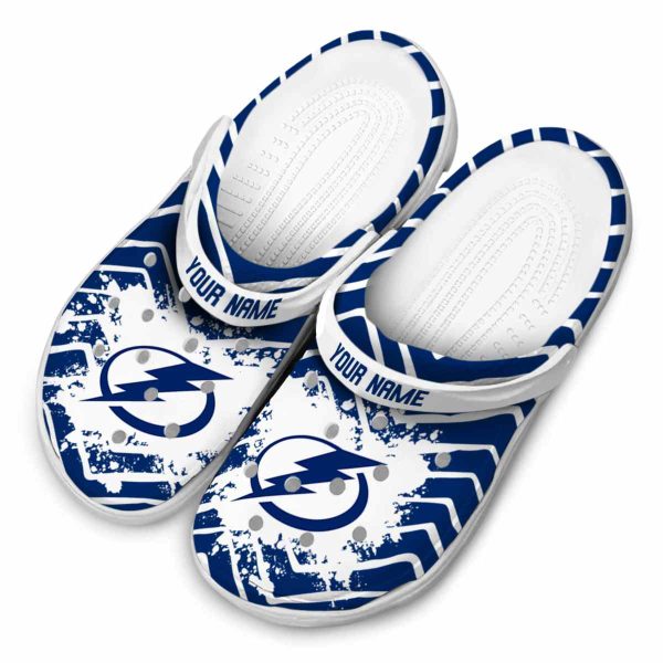 custom tampa bay lightning zigzag paint burst clog latest model