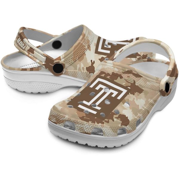 custom temple owls desert camo clog high quality