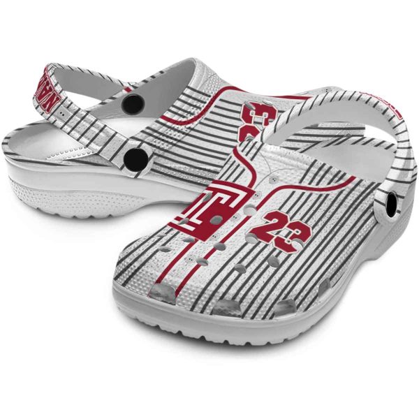 custom temple owls pinstripe pattern clog high quality
