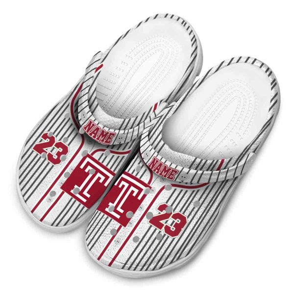 custom temple owls pinstripe pattern clog latest model