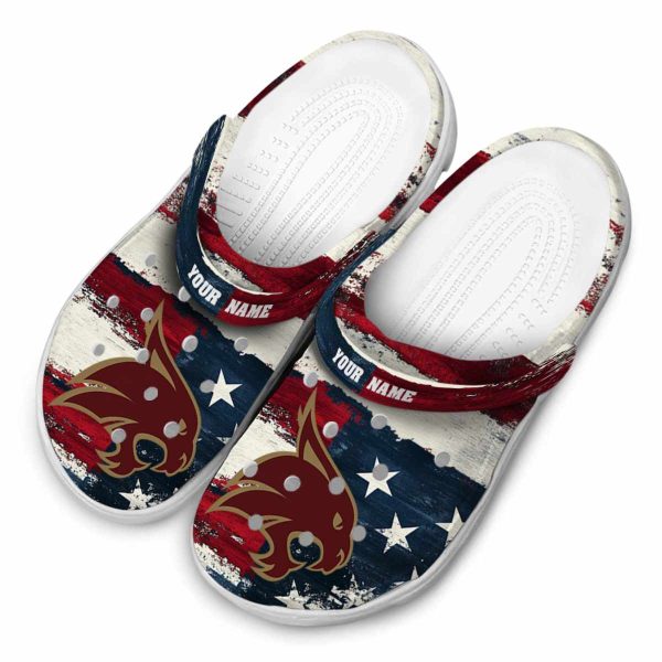custom texas state bobcats patriotic stripes clog latest model