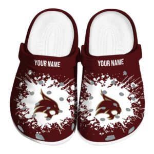 custom texas state bobcats splatter background clog best selling