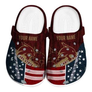custom texas state bobcats star spangled side pattern clog best selling