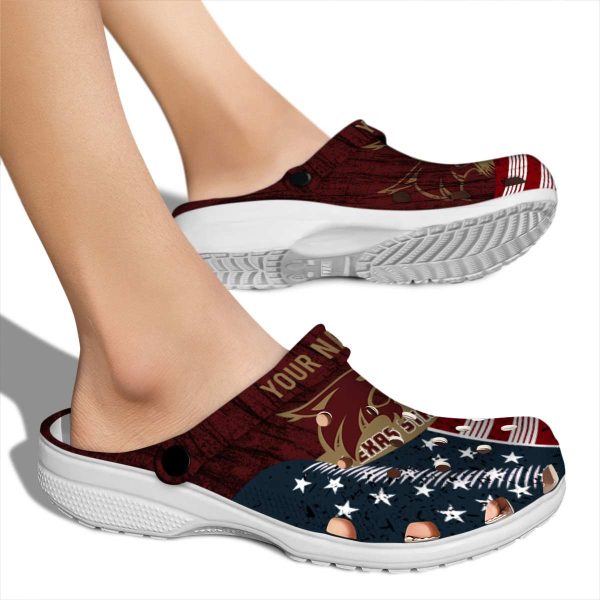 custom texas state bobcats star spangled side pattern clog fashion forward