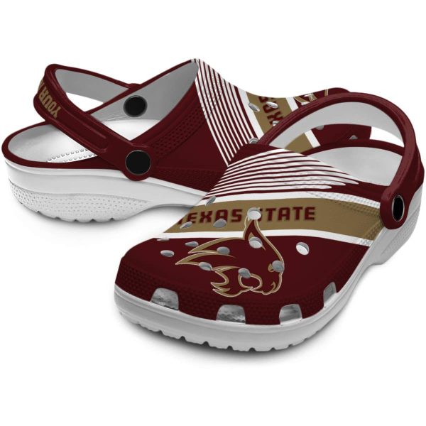 custom texas state bobcats vibrant dual tone clog high quality