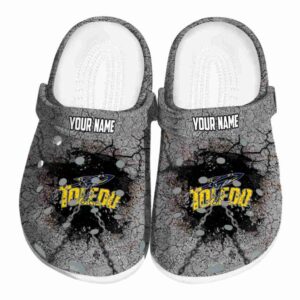 custom toledo rockets cracked ground texture clog best selling