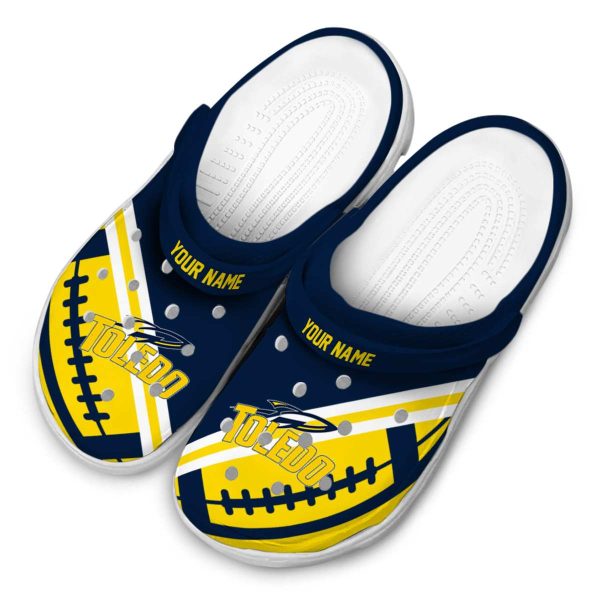 custom toledo rockets football motif clog latest model