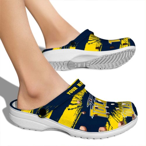 custom toledo rockets paint splatter graphics clog fashion forward
