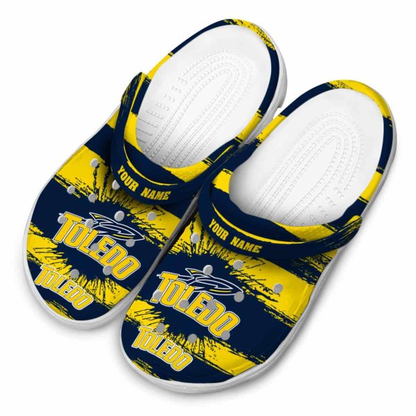 custom toledo rockets paint splatter graphics clog latest model