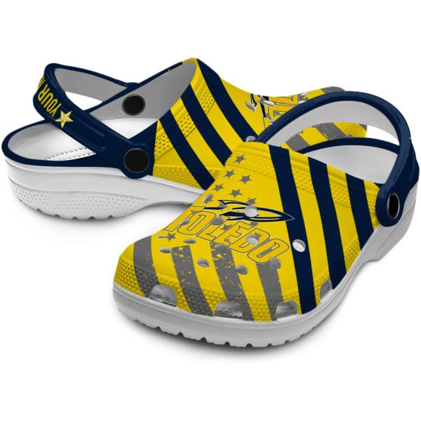 custom toledo rockets star spangled graphic clog high quality