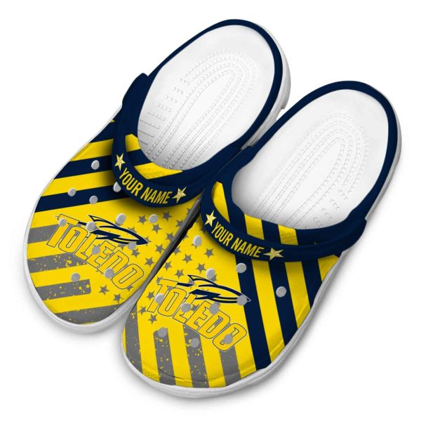 custom toledo rockets star spangled graphic clog latest model
